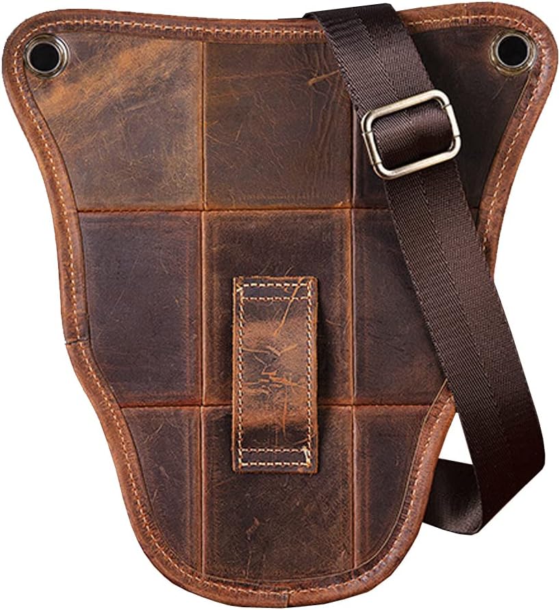 Leather Waist Pack Drop Leg Bag for Men Women Belt Bumbag Multi-Purpose Motorcycle Bike Outdoor Sports Tactical Cycling Riding Hiking Camping Pouch