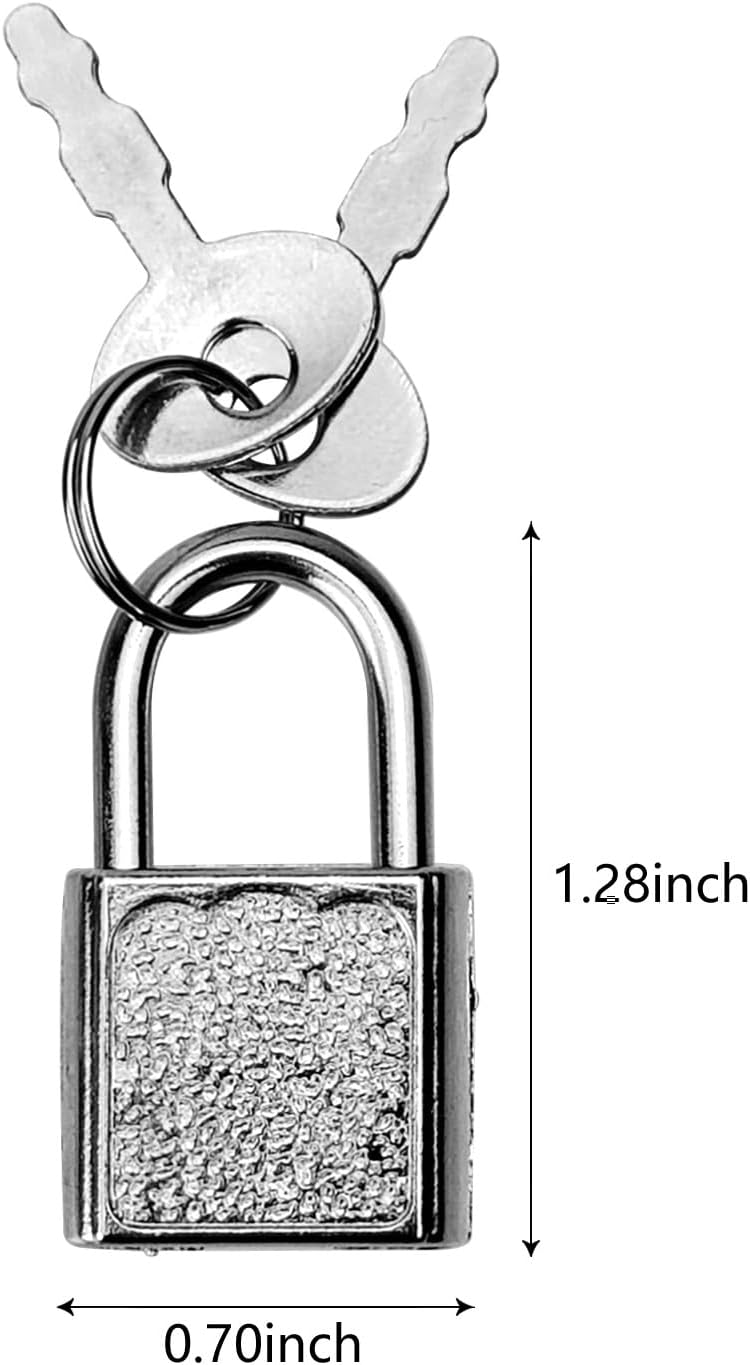 10 Pack Mini Diary Padlock, Small Locks with Keys, Tiny Luggage Locks for Travel, Journal, Jewelry, Backpack, Boxes (Square, 10)