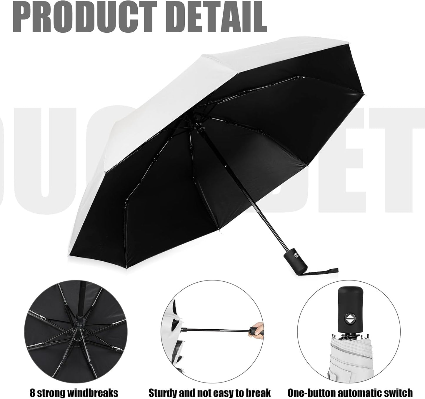 Jexine 6 Pcs Travel Compact Umbrella Automatic Open Close Windproof Small Light Backpack Purse Car Portable Collapsible Umbrella for Rain, Men Women