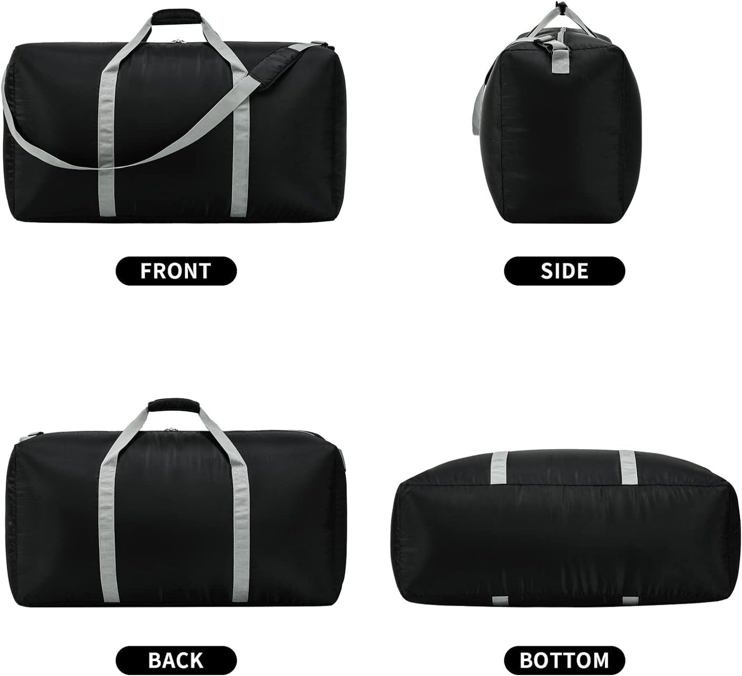 105L Extra Large Duffel Bag 32.5 inch Lightweight Luggage for Travel-Black