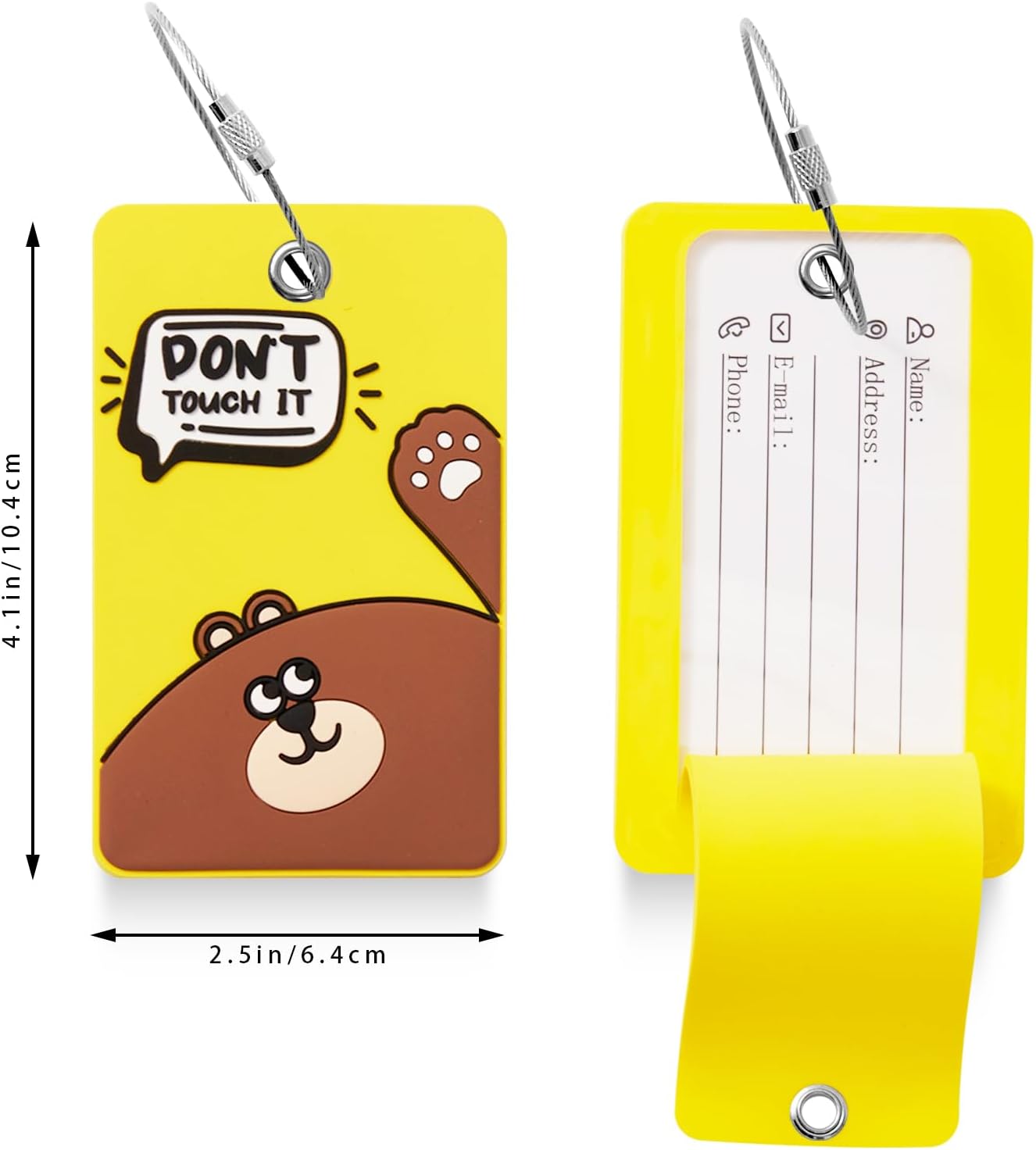 1pcs 2303 Bright Silicone Luggage tag (Yellow)