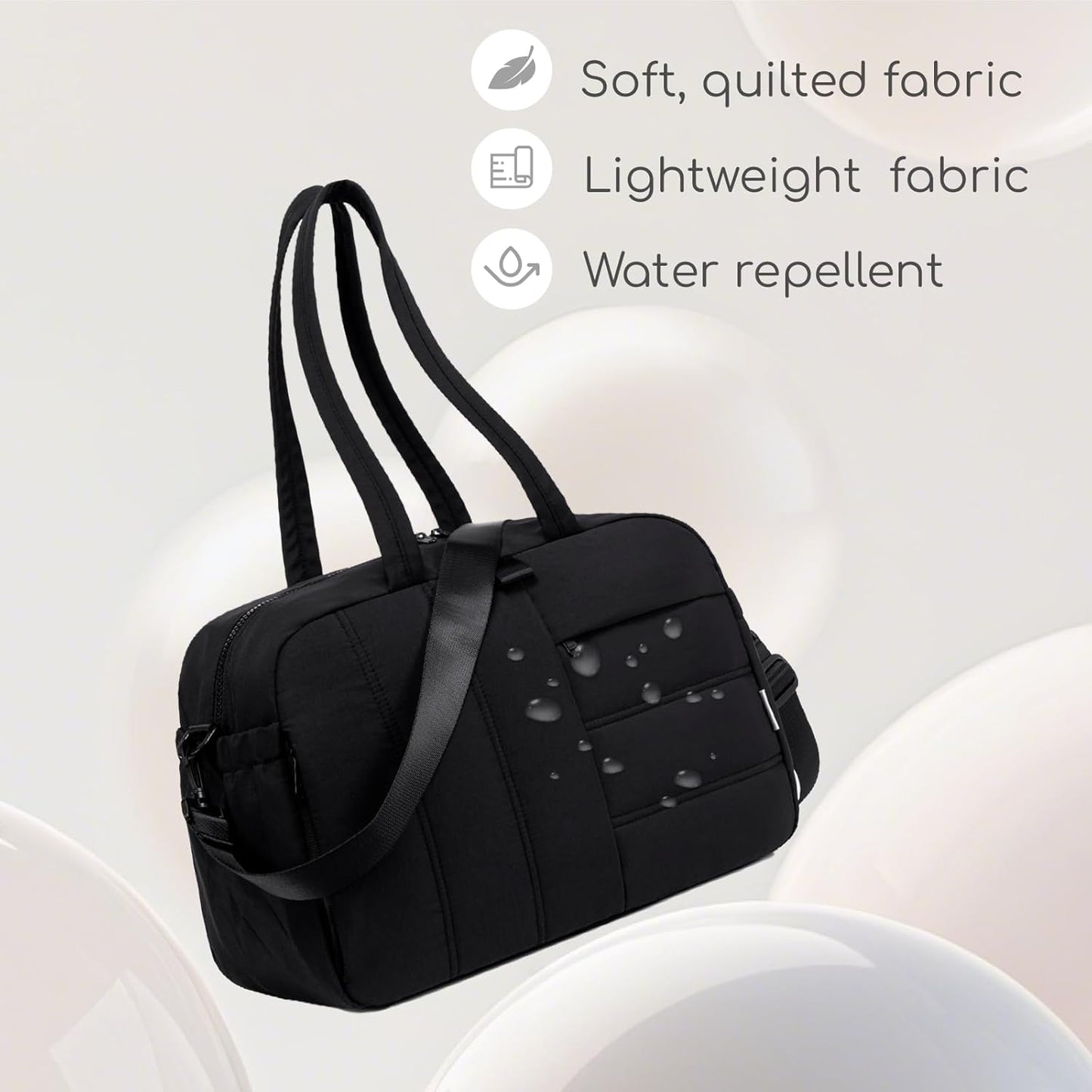 CAMTOP Gym Bag for Women with Yoga Mat Holder,16 Inches Quilted Duffle Bag for Travel Tote with Muiti-Pockets Lightweight Carry on Water resistant Overnight Weekender Personal Item Bags