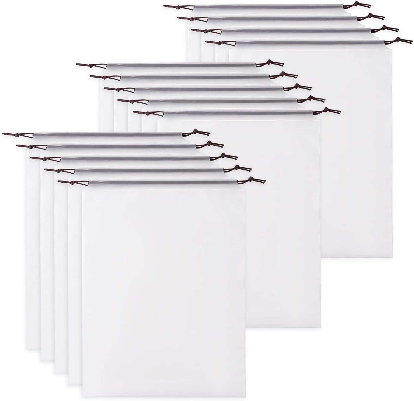 Hoewina Transparent Shoe Bags for Travel with Rope 14PCS Large Clear Shoe Bag Storage 11.8in X 15.7in Portable Travel Shoe Bags for Men and Women