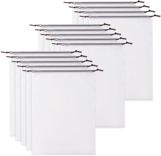 Hoewina Transparent Shoe Bags for Travel with Rope 14PCS Large Clear Shoe Bag Storage 11.8in X 15.7in Portable Travel Shoe Bags for Men and Women