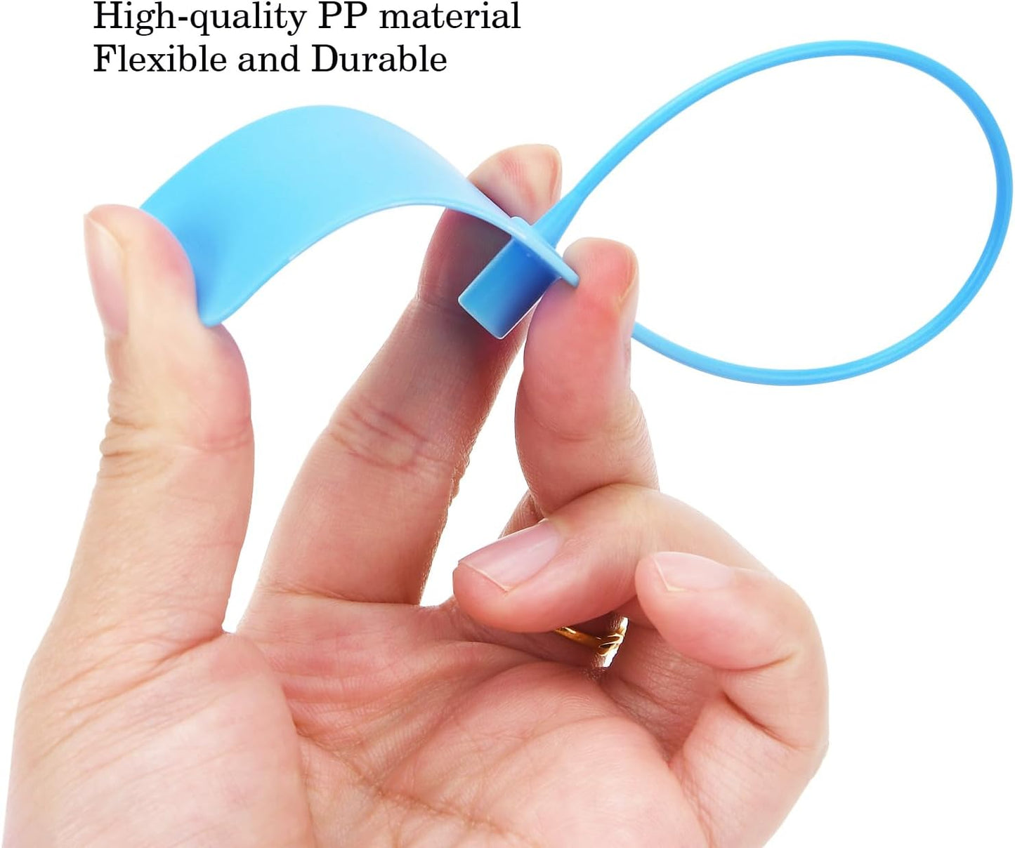 100pcs Luggage Tags Plastic Seals Shipping Label Logistics Use Sign Tie, Sealing Storage Multi Purpose Name ID Tag with Marker for Backpack, Schoolbag, Car Key (Blue)