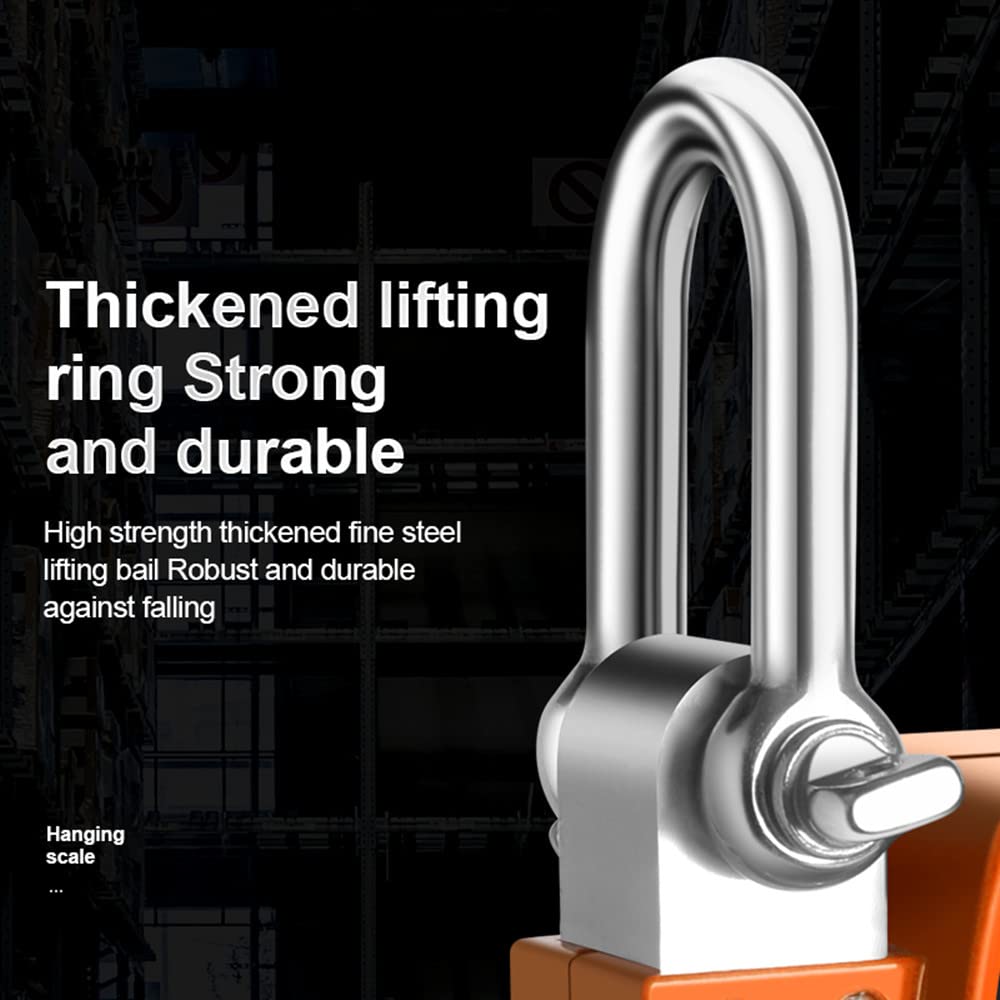 1100LBS Hanging Weight Scale Industrial Heavy Duty with Accurate Sensor Digital, Professional for Farm, Hunting, Bow Draw Weight, Big Fish & Hoyer Lift Orange