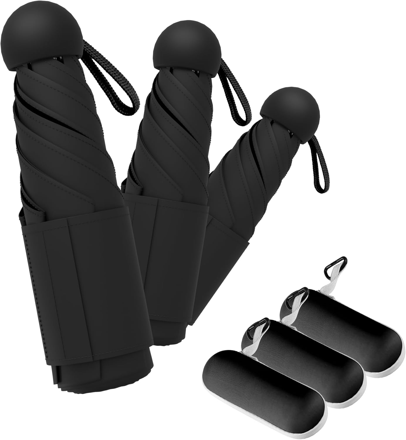 Travel Mini Umbrella Compact Small & Lightweight, UV Rain Protection, Pocket-Sized Folding Umbrellas with Quickdraw & Case for Men Women & Kids Backpack