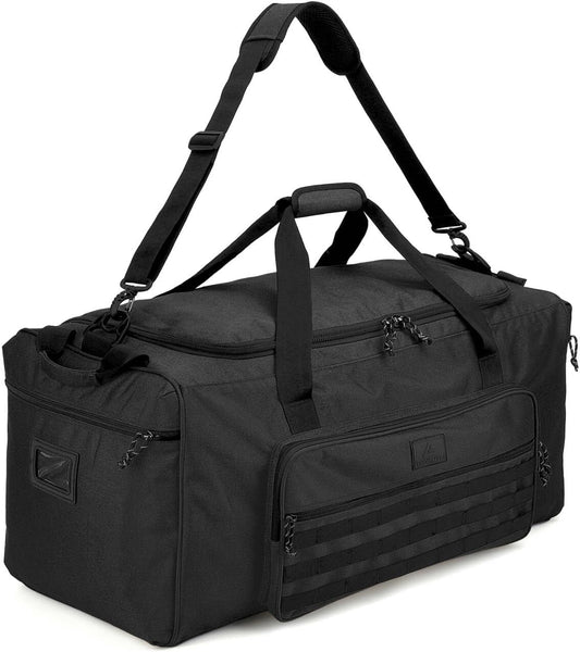 125L Extra Large Gym Duffle Bag for Men Women with Shoes Compartment Heavy Duty Tactical Sports Duffel Bag Big Football Baseball Basketball Soccer Hockey Team Equipment Bag, Black