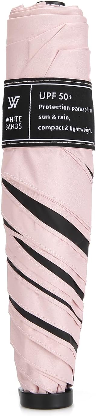 WHITE SANDS MOJA Ultralight Travel Umbrella Compact, Foldable, UPF 50+ Sun Protection LUNOA