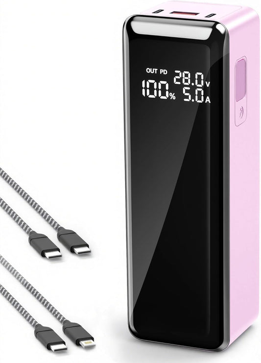 140W Power Bank,40,000mAh 3 USB-C-Port Laptop Portable Charger(148Wh), Digital Display,PD3.1 Fast Charging External Battery Pack Compatible with PC/iPhone 16/15/14/15 Series and More