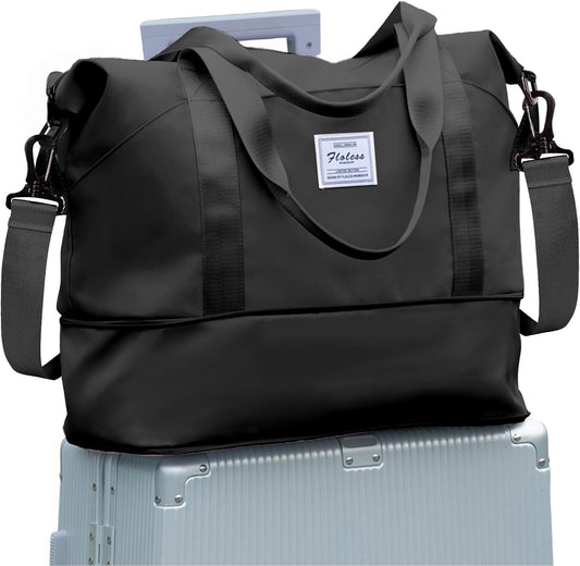Travel Duffel Bag, Sports Tote Gym Bag, Shoulder Weekender Overnight Bag for Women