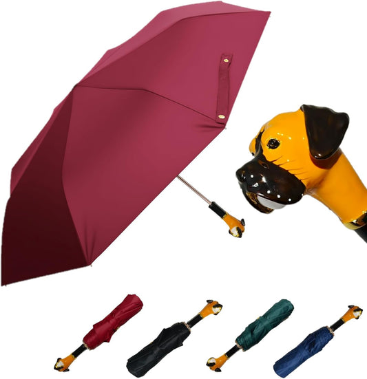 Handpainted Artisan Foldable Umbrella – Animal Lovers – Traditional Enamel Figurine – Fashion Umbrella – Unique Gift Idea – Compact & Windproof – Advanced UV Protection