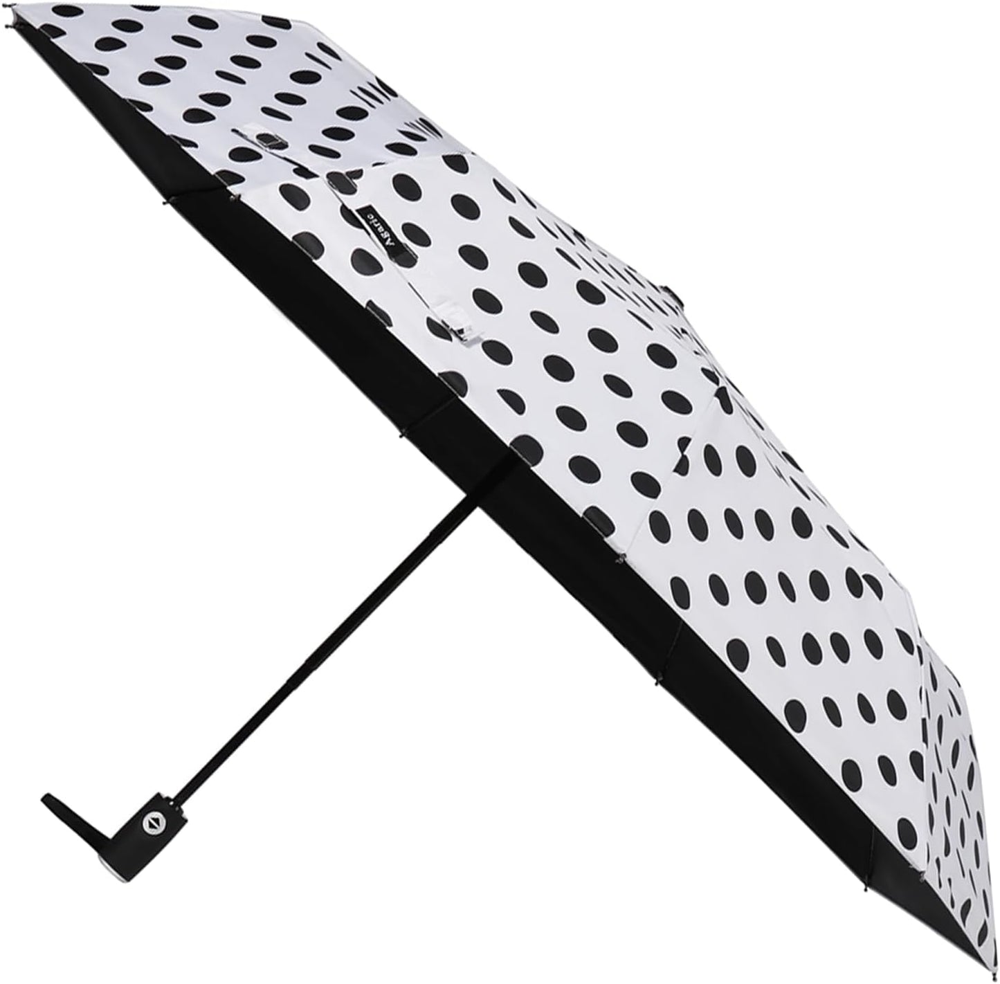 Agaric Cute Polka Dots Large Travel Umbrella for Rain & Sun, 46” UV Protection Auto Open Close Waterproof Folding Umbrella Windproof Compact Umbrella
