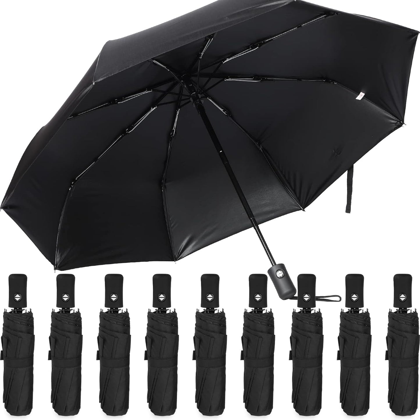 Kajaia 9 Pack Compact Umbrellas Bulk Folding Automatic Windproof Waterproof Umbrellas for Backpack Purse Car Women Men