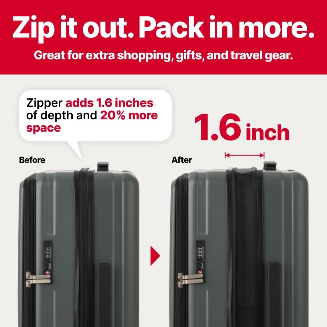 LEGEND WALKER LW 5524 Hardshell Expansion Front-openning, USB port,Cup-holder Spinner Luggage