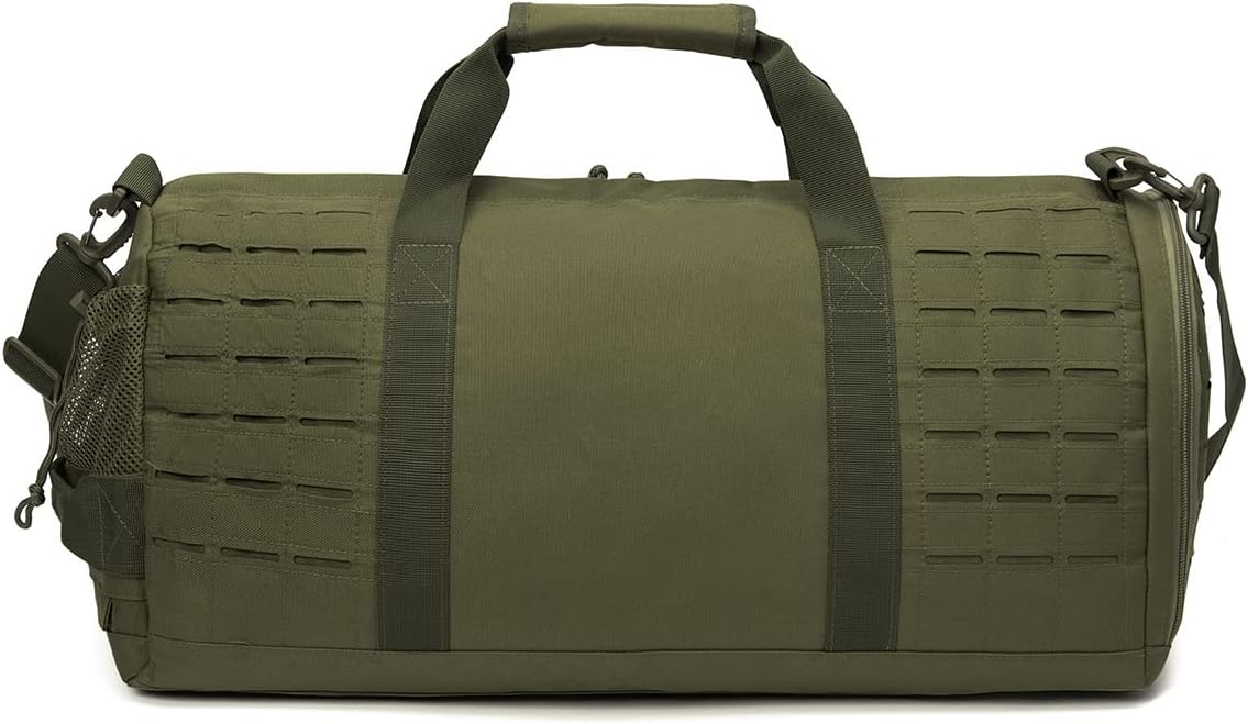 QT&QY 40L Military Tactical Duffle Bag For Men Sport Gym Bag Fitness Tote Travel Duffle Bag Training Workout Bag With Shoe Compartment Basketball Football Weekender Bag