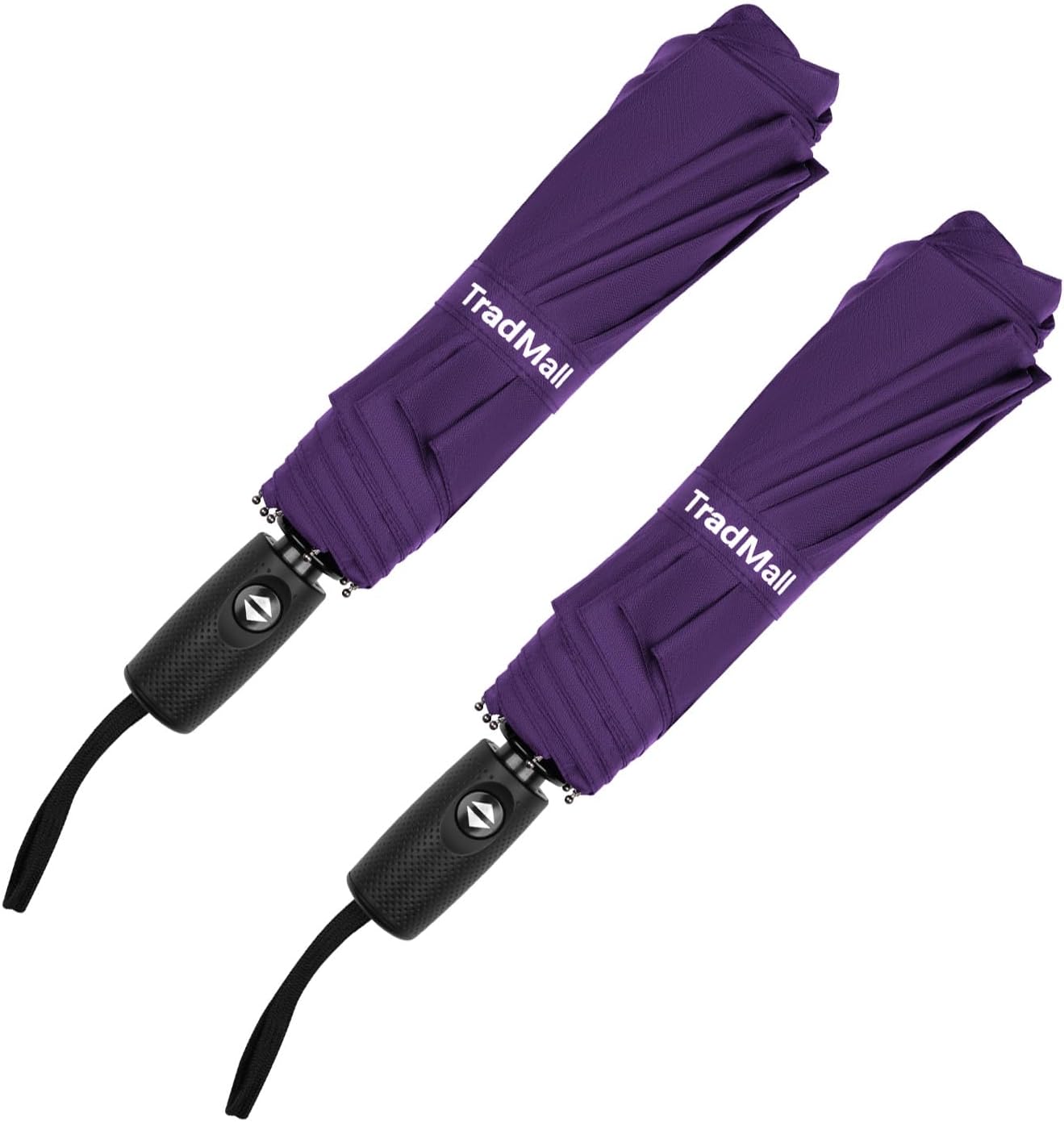 TradMall 2 Pack Travel Umbrella, Double Vented Canopy Windproof Automatic Strong Compact Folding Umbrellas for Rain Women and Men