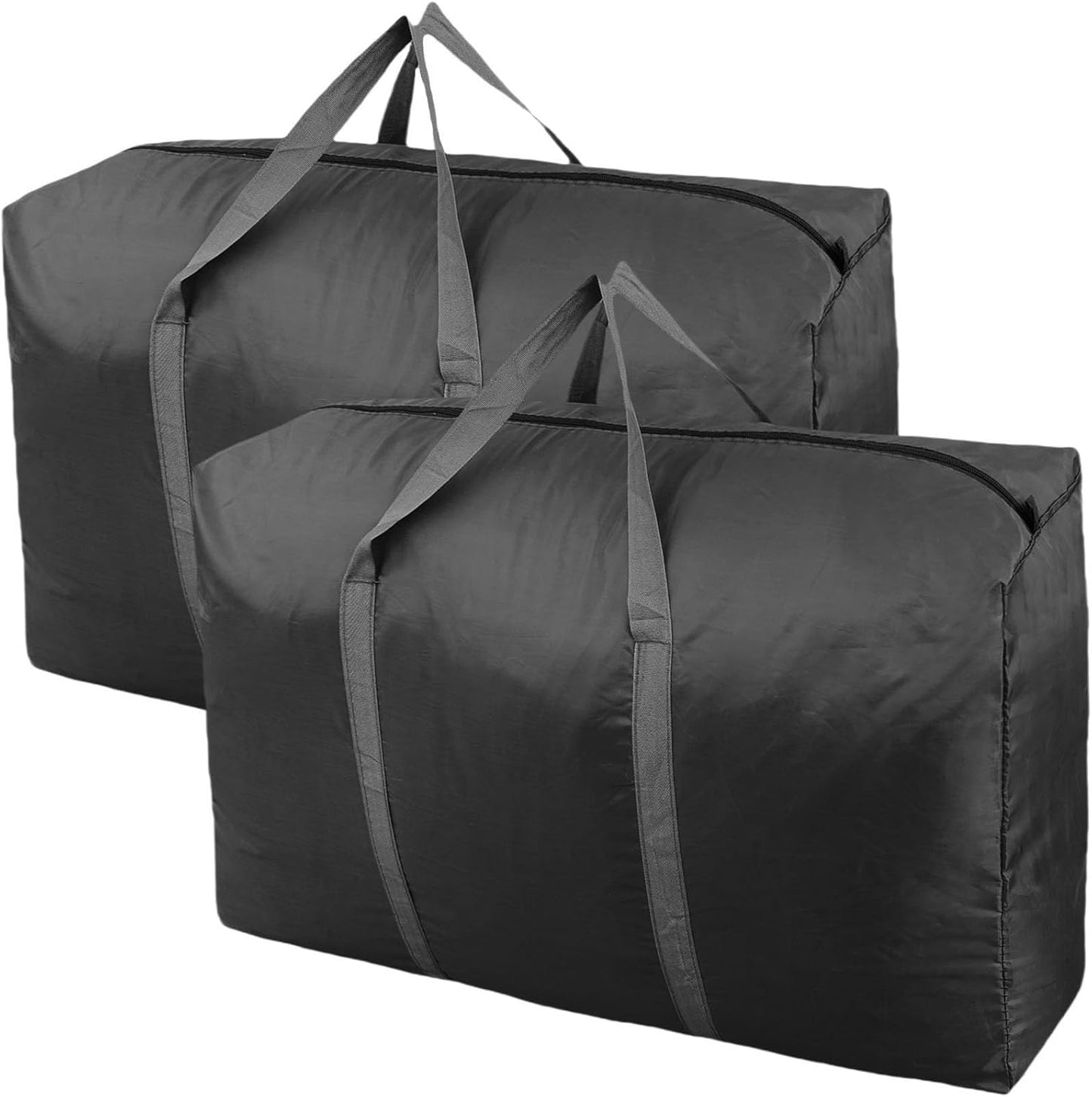 100L Extra Large Storage Bags, Big Moving Bags with Strong Zippers & Carrying Handles, Packing Bags for Moving, Storage, Travel and Camping, Storage Totes For Space Saving (Black, 2 Pack)