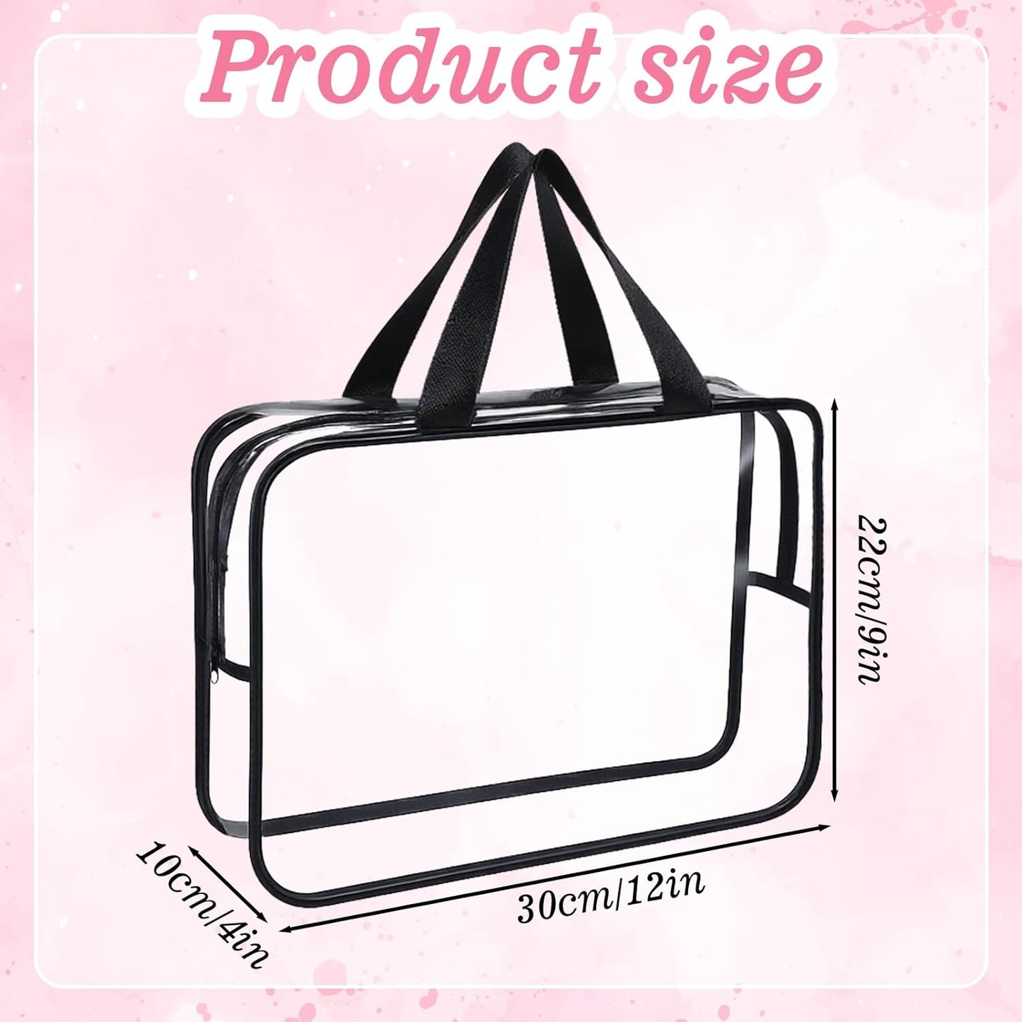 10 Pack Large Clear PVC Waterproof Storage Bags with Zipper Transparent Travel Organizer Cosmetics Books and Home Organization