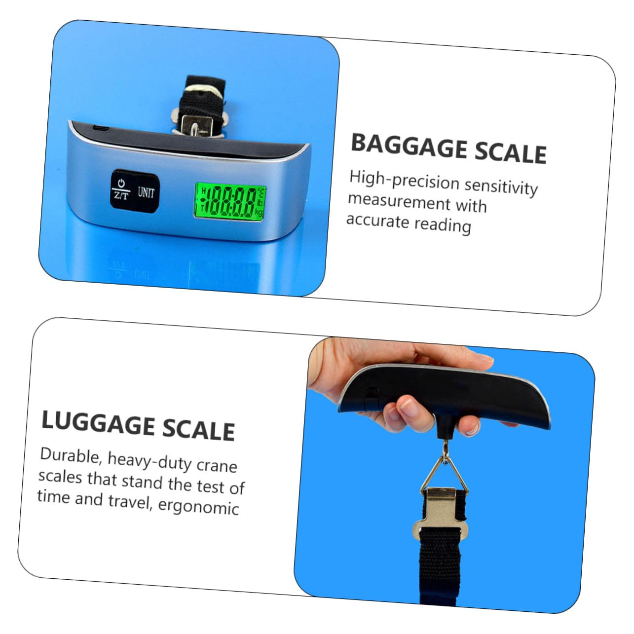 1pc Portable Electronic Suitcase Scale Handheld Baggage Weighing Tool for Travel Fishing Shopping and Home Use Avoid Overweight Compact Design