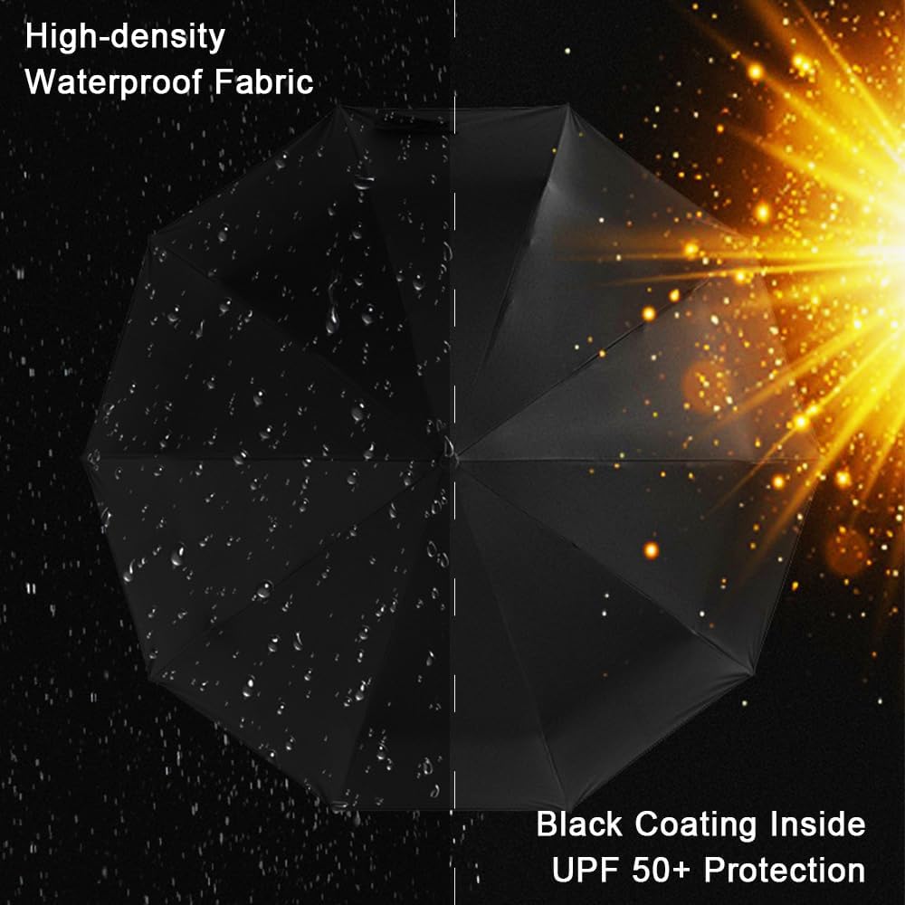 Automatic Umbrella Windproof Lightweight Strong Compact UV Protection Rain Travel Umbrellas Collapsible Backpack Umbrella Suit For Adult