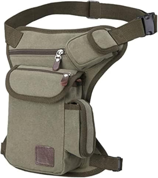 Leather Waist Pack Drop Leg Bag for Men Women Belt Bumbag Multi-Purpose Motorcycle Bike Outdoor Sports Tactical Cycling Riding Hiking Camping Pouch