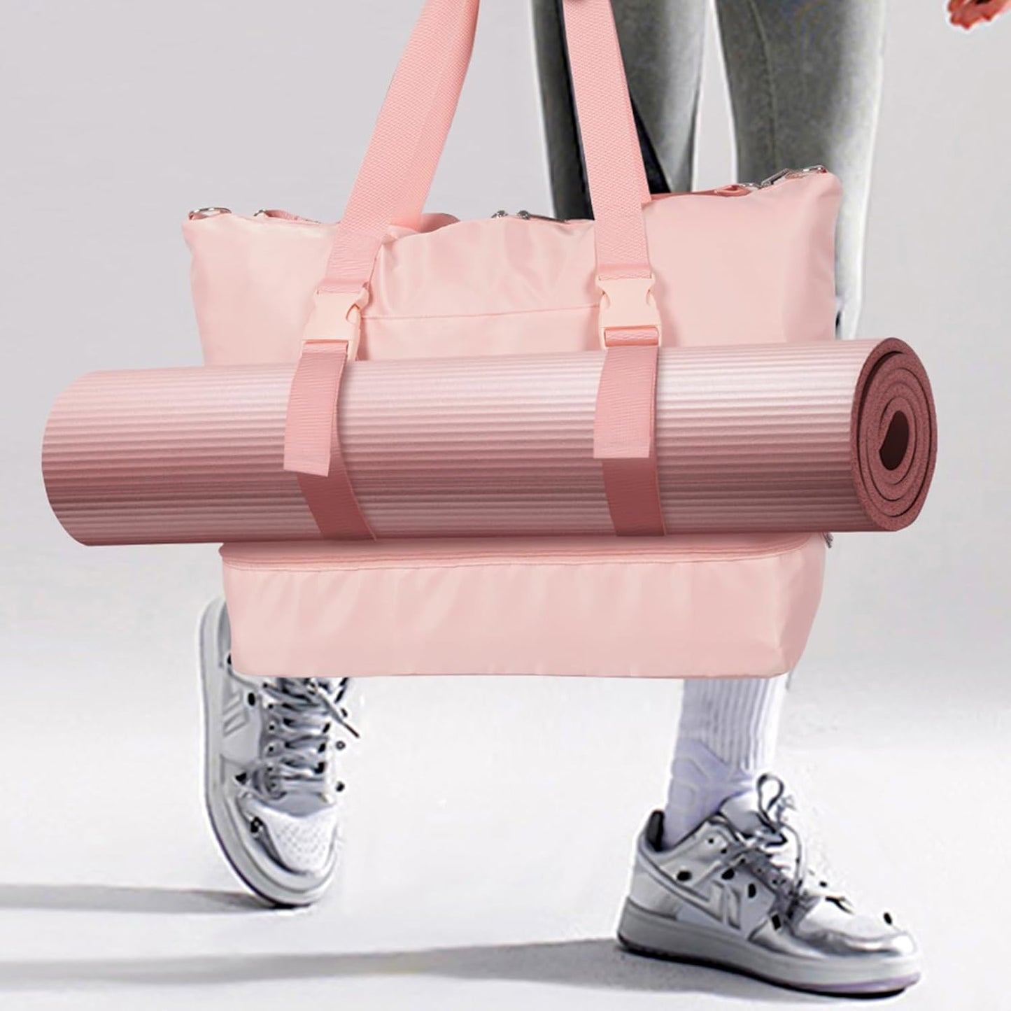 Travel Duffel Bag with Shoe Compartment, GYM Yoga Bag, Overnight Weekender Bag for Women, Perfect for Weekend Getaways, Gym, Business Trips, and Daily Use