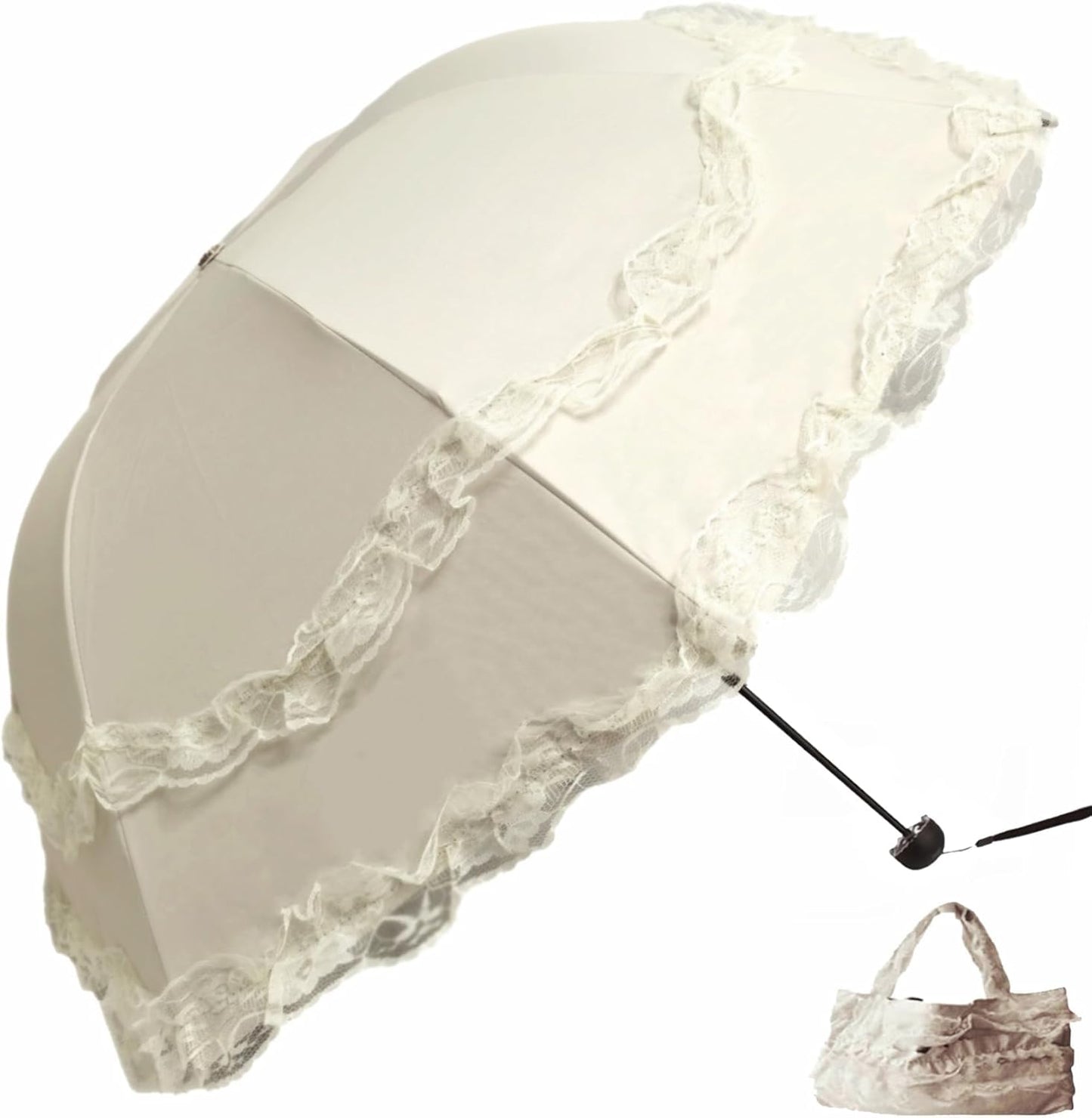 Vintage Lace Parasol Gothic Lolita Umbrella UV Sun Protection Witch Cosplay Photoshoot Props Party Decoration