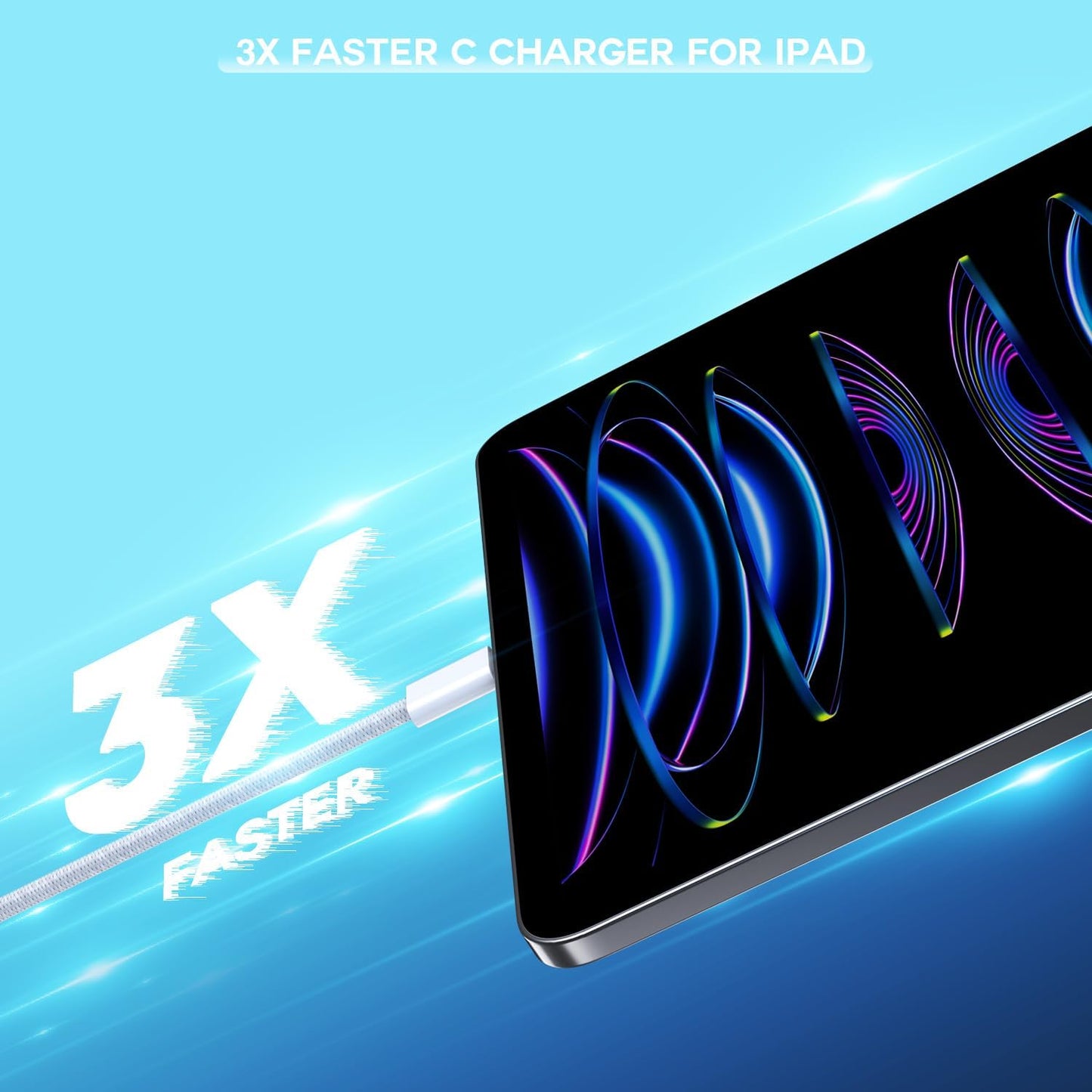 10FT Woven Cable for Apple 17 16 15, 60W 10Foot USB C to Type C Braided Charger Cable Cord & 20W USB C Charger Block Cube Travel Plug Super Quick Charging for iPhone 17 16 15/Plus/Pro/Pro Max,iPad Pro