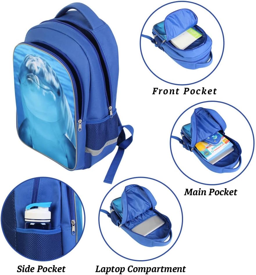 Luminous 3D Print School Backpack Large Capacity Lightweight Students Bookbag for Kids