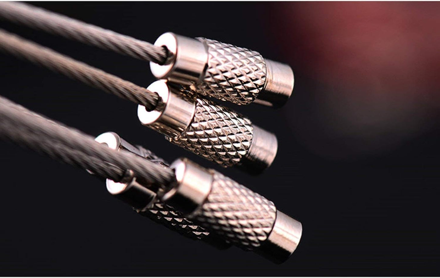 100pcs Stainless Steel Wire Keychains Aircraft Cable Cable Key Ring for Hanging ID Tags or Luggage Tags,6.3 inch 2mm