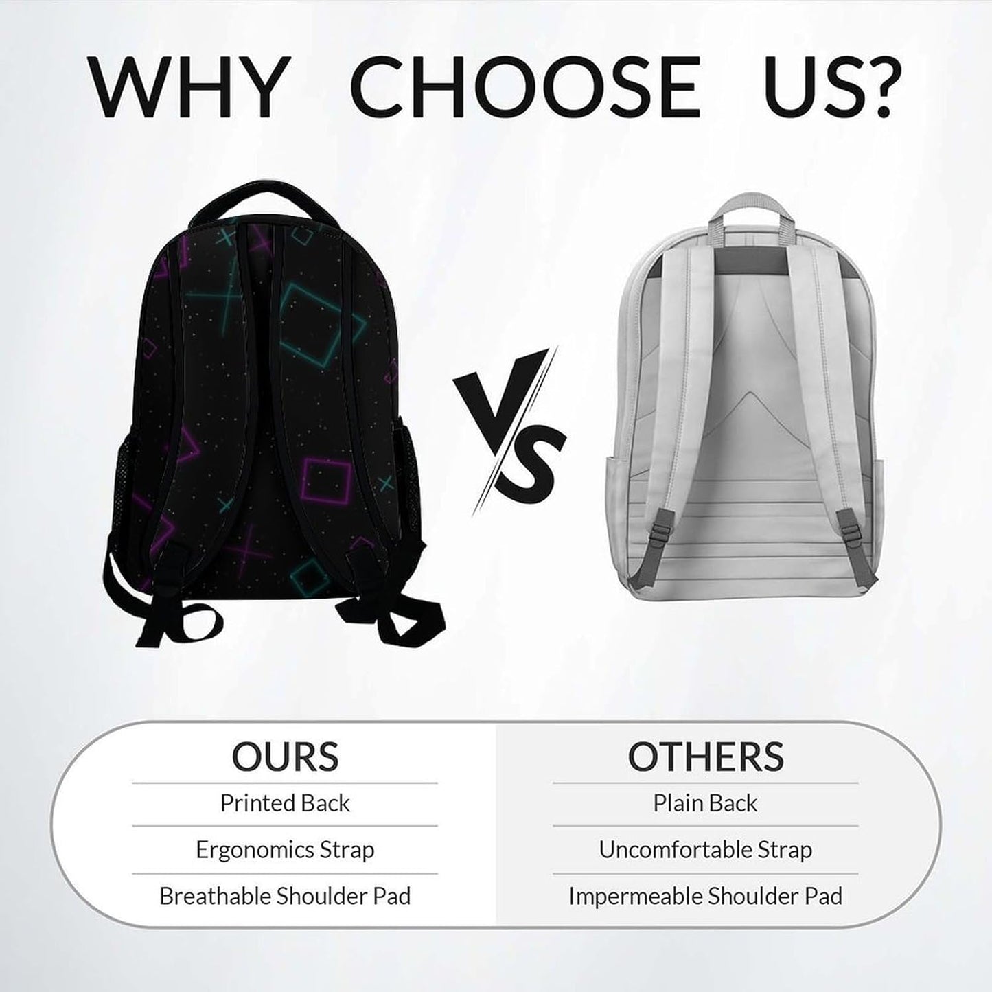 COZYAURA Personalized Backpack - 17 Inch Large Capacity Gamer Bookbag - Lightweight Kids' Gamepad Backpacks for Elementary & Travel