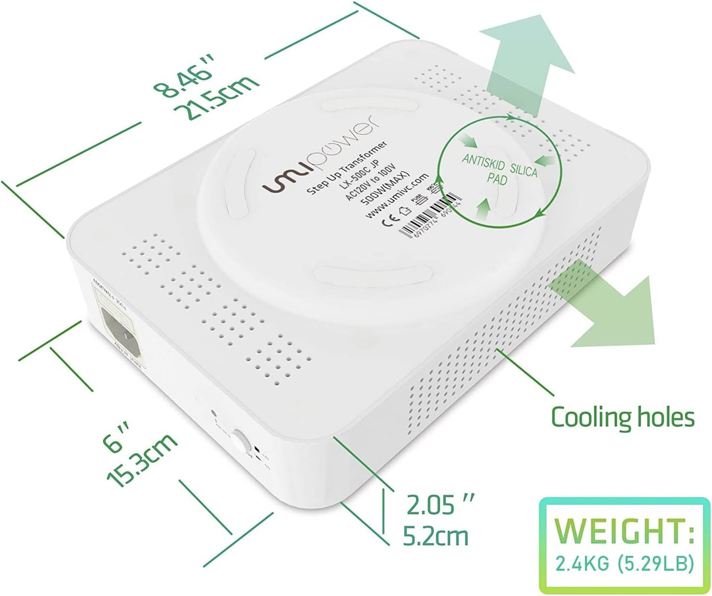 120V to 100V Voltage Converter 500watts Step Down toroidal Voltage Converter for Japan appliances Used in US［CE, CQC Certified］