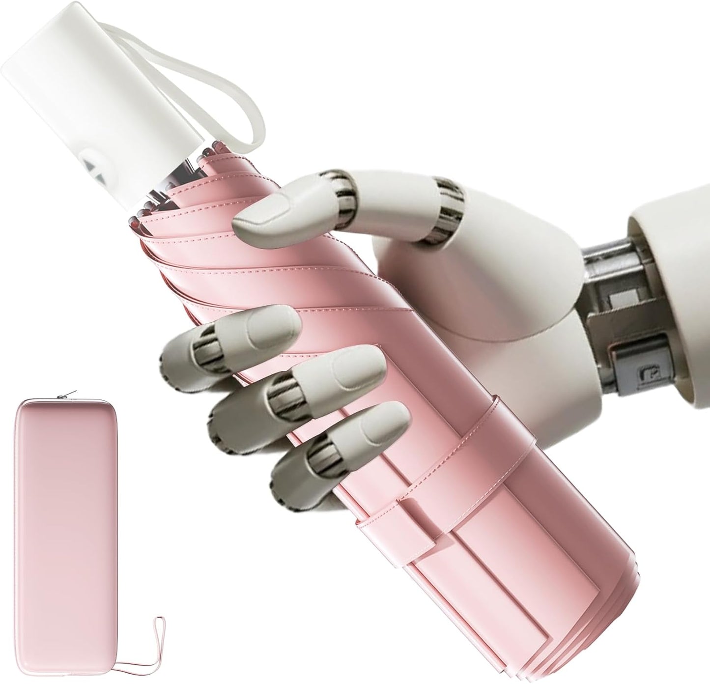 Automatic Mini Travel Windproof Folding Umbrella - UV Protection, Instant Open/Close for Rain/Sun, Small Compact Lightweight Design Fits in Tote Bag/Travel Case/Backpack for Commute, Women & Men