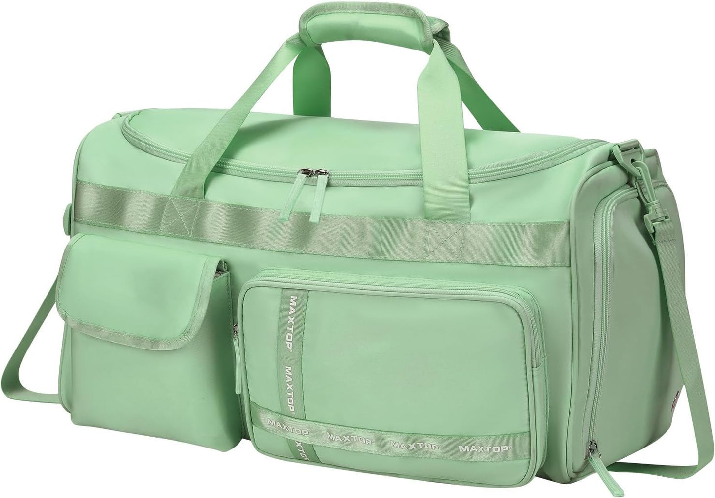 MAXTOP Gym Bag for Women Men Travel Duffle Bag Large Capacity Carry On Weekender Overnight Bag With Shoe Compartment Gym Tote Dry Wet Separation Duffel Bag for Travel