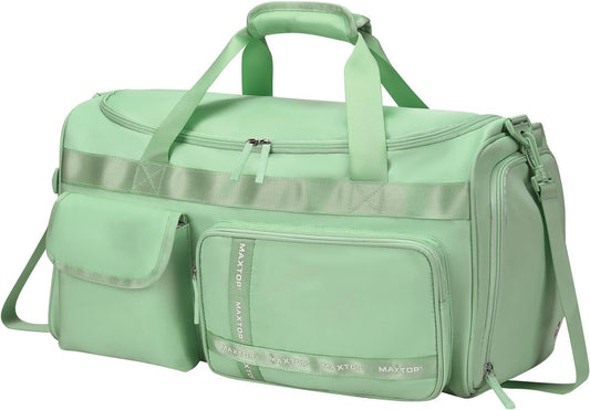 MAXTOP Gym Bag for Women Men Travel Duffle Bag Large Capacity Carry On Weekender Overnight Bag With Shoe Compartment Gym Tote Dry Wet Separation Duffel Bag for Travel