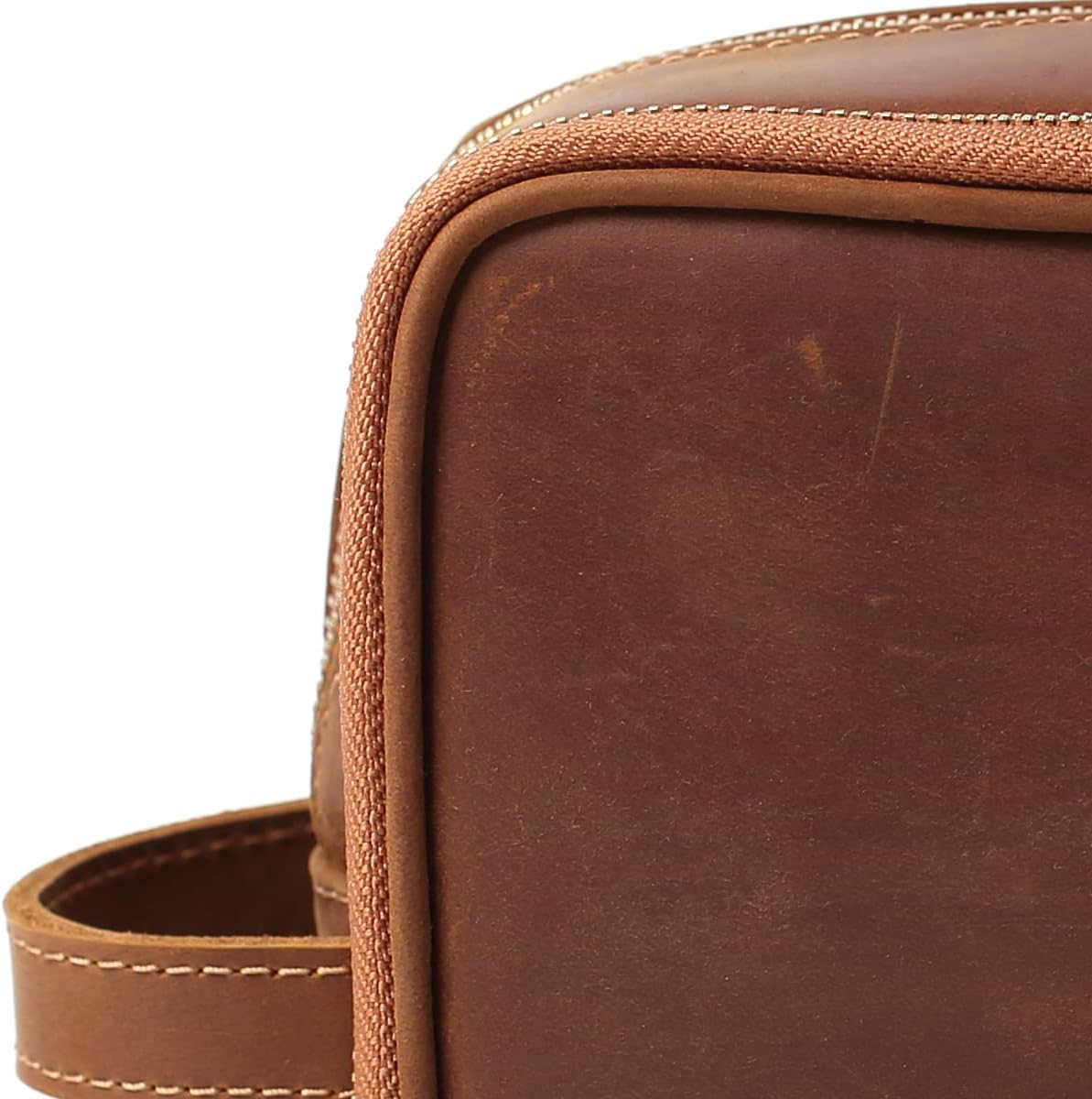 Personalized Leather Toiletry Bag for Men Travel Shaving Dopp Kit-Large Cosmetic Bags Toiletries Bathroom Organizer (Brown(full grain leather))