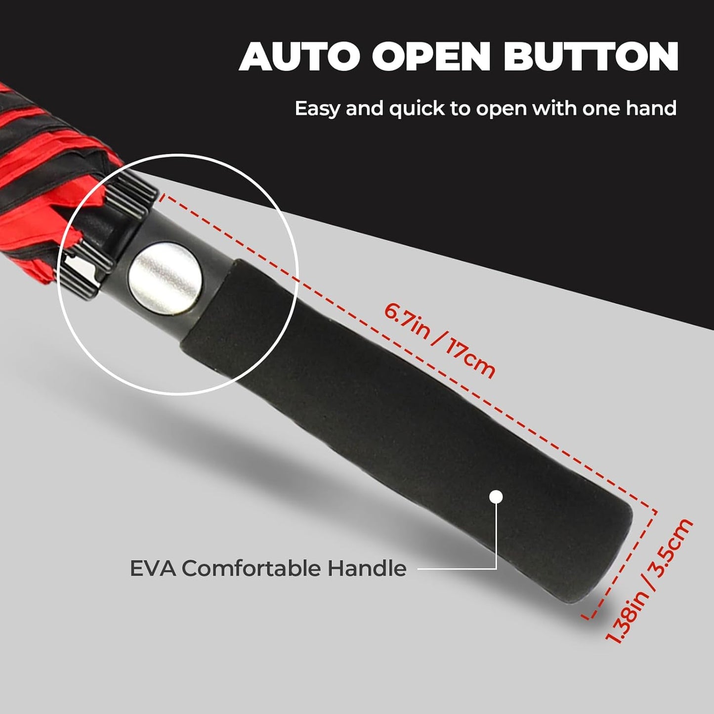 Automatic Open Golf Umbrella, 54/62/68/72 inch Extra Large Oversize Double Canopy Vented Stick Umbrellas, Windproof Waterproof Umbrella for Men And Women