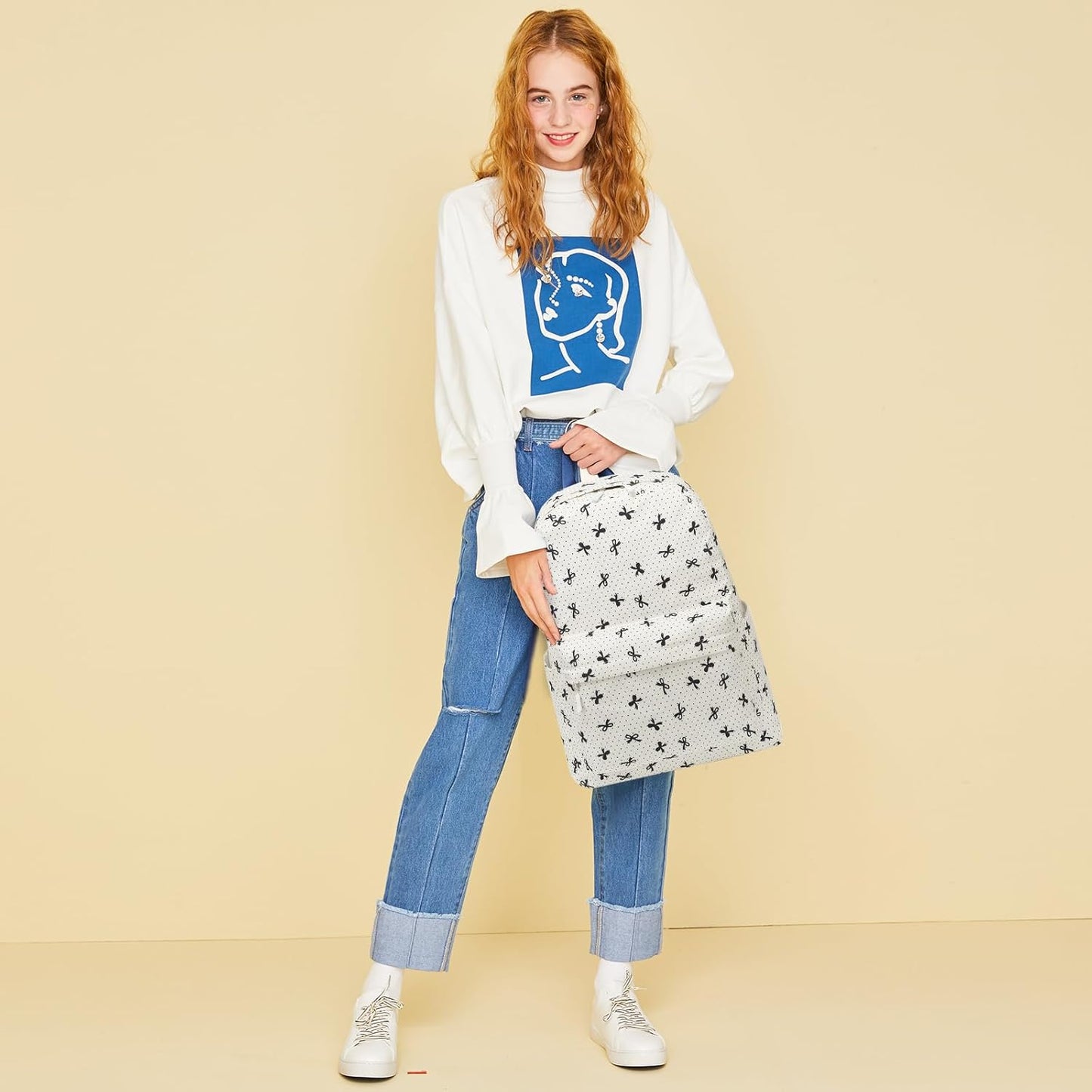 LEDAOU Backpack for Girls School Bag Kids Bookbag Teen Backpack Set Daypack with Lunch Bag and Pencil Case