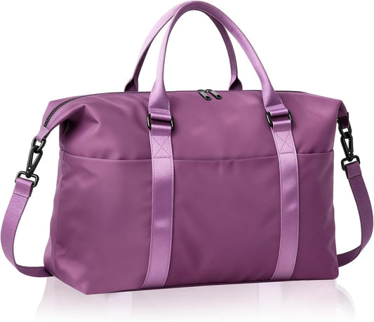 Weekender Duffel Bags for Women, Purple Travel Totes Bag for Airplane Essentials, Overnight Bags for Women with Trolley Sleeve, Large Carry On Hospital Bag for Labor and Delivery, Sport, Gym