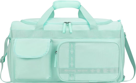 MAXTOP Gym Bag for Women Men Travel Duffle Bag Large Capacity Carry On Weekender Overnight Bag With Shoe Compartment Gym Tote Dry Wet Separation Duffel Bag for Travel