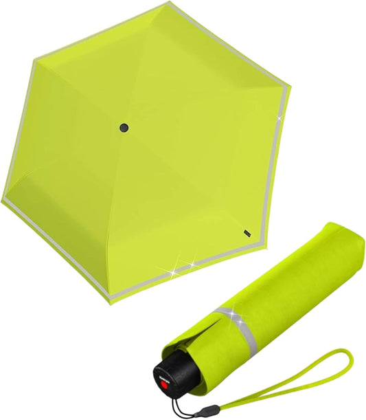 Knirps Rookie Manual Rain Umbrella for Elementary and Middle School Kids – 35.4" Canopy with Reflective Safety Stripe, Carrying Case Included
