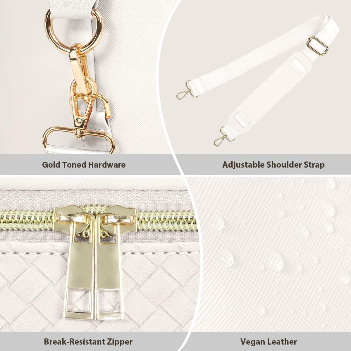 Leather Weekender Bags for Women, Travel Duffel Bag PU Overnight Bag Carry On Tote Bag with Shoe Compartment Wet Pocket