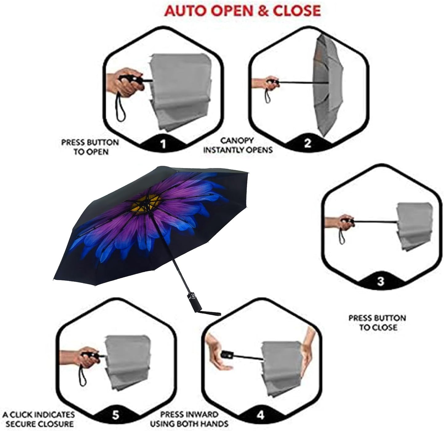 SY COMPACT Travel Umbrella Windproof Factory outlet Compact Automatic Umbrellas for Rain Compact Small UV Sun Protection Umbrella Durable Waterproof Lightweight-Fits Backpack Car Purse