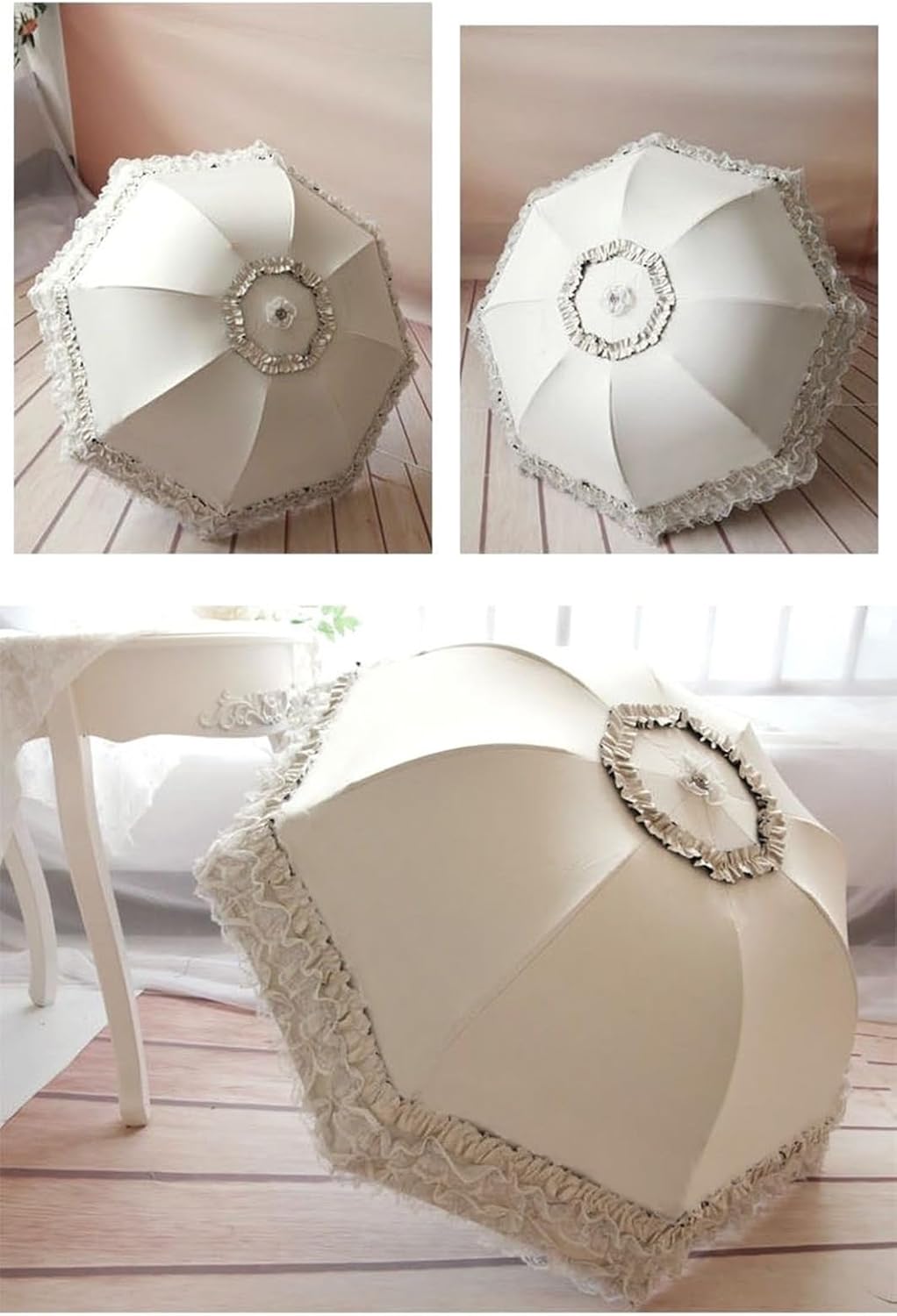 Vintage Lace Parasol Gothic Lolita Umbrella UV Sun Protection Witch Cosplay Photoshoot Props Party Decoration