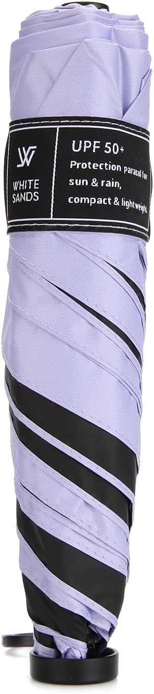 WHITE SANDS MOJA Ultralight Travel Umbrella Compact, Foldable, UPF 50+ Sun Protection LUNOA
