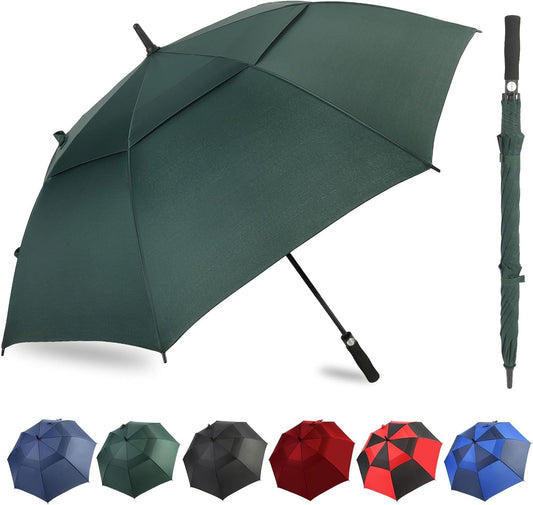 Automatic Open Golf Umbrella, 54/62/68/72 inch Extra Large Oversize Double Canopy Vented Stick Umbrellas, Windproof Waterproof Umbrella for Men And Women