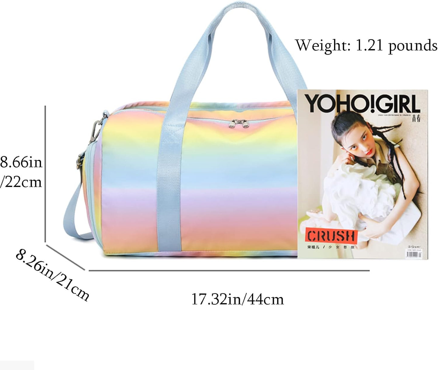 KARRESLY Sports Gym Bag for Women or Men Travel Duffel Bag with Wet Pocket and Shoes Compartment for Training Swim Yoga(3-Pink) free size