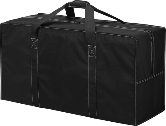130L Extra Large Duffle Bag - 35 inch Heavy Duty & Water Resistant Duffel Bag Durable Luggage Storage Bag for Camping, Travel, Sports (Black)