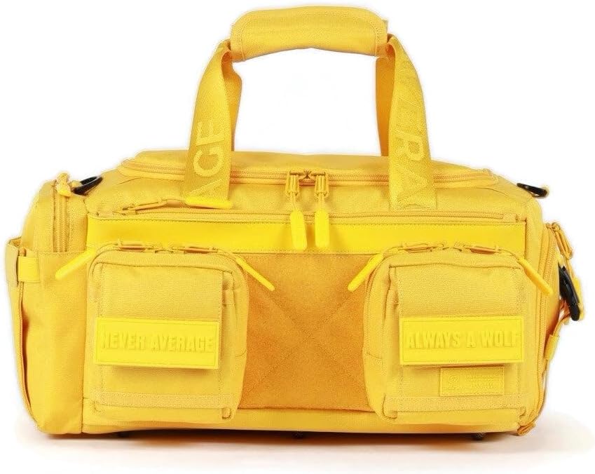 WOLFpak 20L Mini Duffle Bag for Gym & Travel | Waterproof Carry-On Weekender Bag with Shoe Compartment, Hard Bottom, and Tactical Molle System (Sherbet Mango)